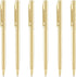 Unibene 6 Pack Gold Slim Ballpoint Pens, Black Ink Medium Point, Nice Gift for Office and Students