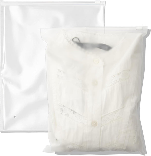 Spartan Industrial 8" X 10" (100 Count) 3 Mil Frosted Zipper Bags with Vent Hole - Reclosable Plastic Bags for Clothes,