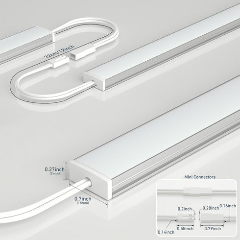 Bangnics 6 12 Inch Dimmable 24W Countertop Counter Closets 5000K Under Cabinet Lighting Plug in. PCS Likable Low
