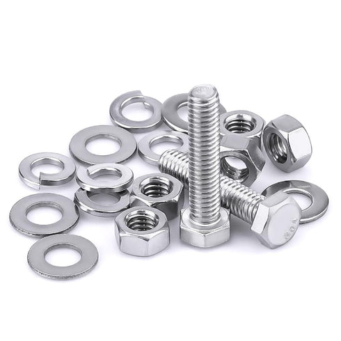 1/4-20 x 1-1/2" Stainless Steel Hex Bolts - 10 Sets with Nuts and Washers, 304 SS 18-8