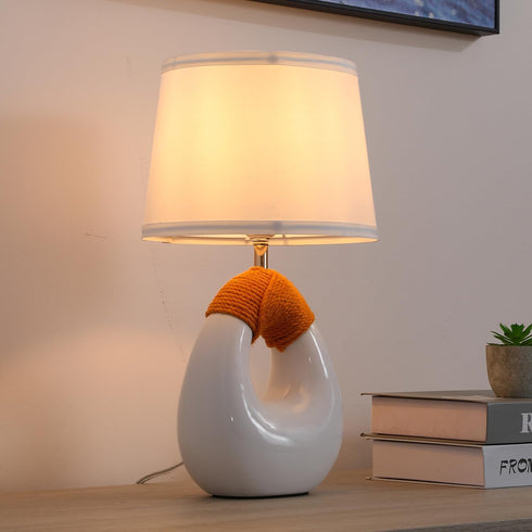16 SOTTAE Boho Table Lamps Living Room Bedroom,Rattan Bohemian Ceramic Base,Farmhouse Desk Lamp Rustic Egg Design