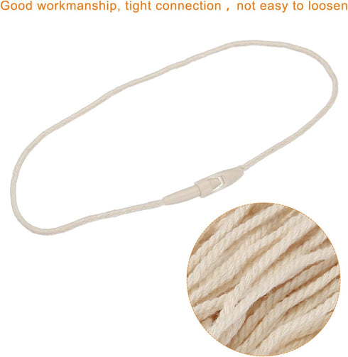 MECCANIXITY Polyester Rope Hang Tag String, Snap Lock Pins Loop Price Tag Fastener Plastic Tags, Pack of 100