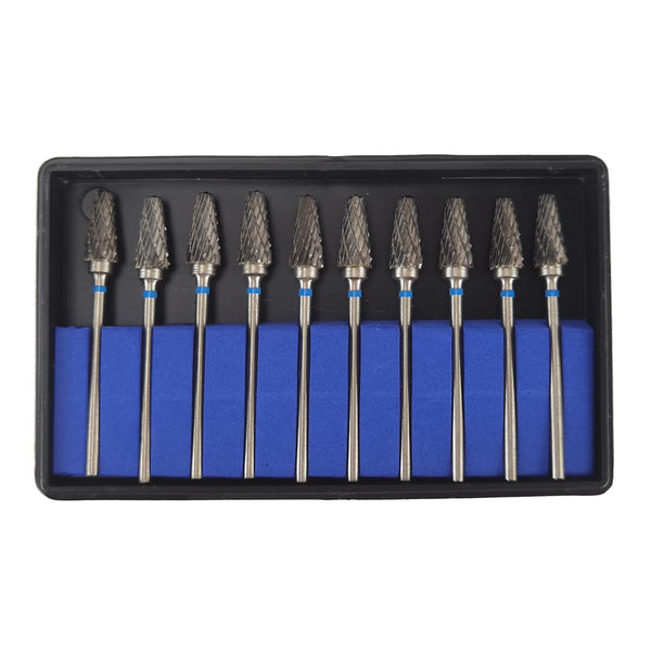 Airgoesin 10pcs HP Cutting Burs Drill Polisher, Tungsten Carbide, 2.35mm Shaft for Plaster Alloy Acrylic Cleaning