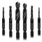 6 Packs Combination Drill & Taps Bit Set, Screw Tapping in SAE Size with Anti-rust Black Coating, 1/4” Hex Shank