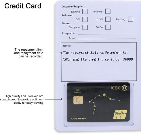 Business Card Organizer Holder Book, Portable Credit Card Organizer for Managing 58 Cards, Notebook for Important