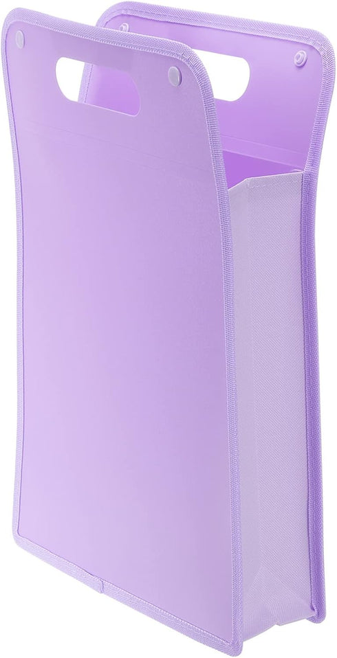 PATIKIL Expanding File Folder, A4 Size Plastic Accordion Files Organizer with Snap Button for Office Business, Purple