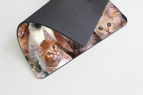 Smooffly Gaming Mouse Pad Custom Design, Cats Galore White Black Brown Cat Personality Gaming Mouse Pad