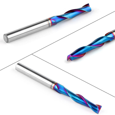 EANOSIC 1/4 inch 1/4 inch 3 inch Upcut Spiral Router Bit Shank, Cutting Diameter, Extra Long Solid Carbide with Nano