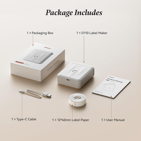 NIIMBOT Bluetooth Label Maker Machine, Wireless Mini Label Maker D110 Upgraded Version for Home Office Organization