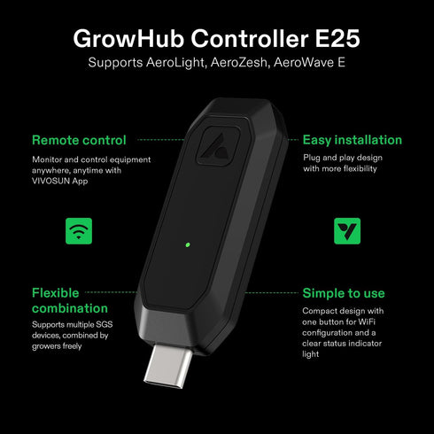 E25 E42A+/E42A/E42 VIVOSUN GrowHub Controller for Grow Tent Cooling Ventilation Lighting, Supports Smart Grow System