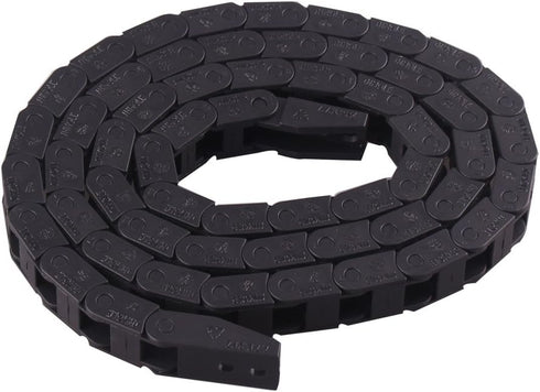 Machine Tool 7 x 7mm Semi Enclosed Type Plastic Towline Cable Carrier Drag Chain, Nested for CNC Machine Tools, Black