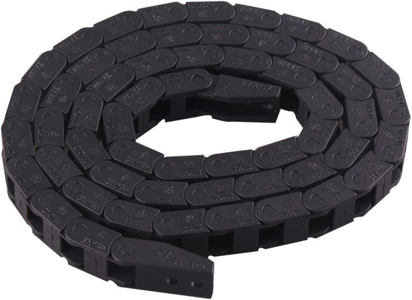 Machine Tool 7 x 7mm Semi Enclosed Type Plastic Towline Cable Carrier Drag Chain, Nested for CNC Machine Tools, Black
