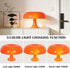 13.8 Inch 3 Retro Orange Mushroom Table Lamp, Color Change, Mid-Century Modern Bedside Lamp, for Bedroom Living Room