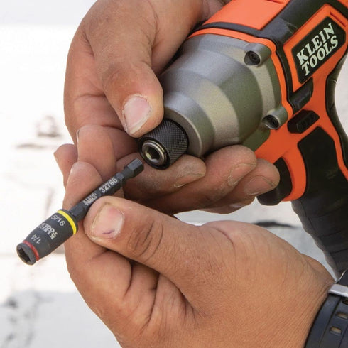 Klein Tools 32768 Impact Driver Set, 3-in-1 SAE Impact Socket and Bit Holder, Flip Socket with 1/4 and 5/16 Nut Driver