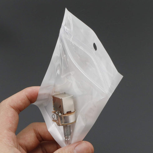 Ellbest 300pcs Clear Front White Back Bags, Resealable Zipper Plastic Poly Pouches for Jewelry Making Crafts Packing