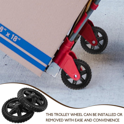 4pcs VALICLUD Replacement Shopping Cart Wheels Rolling Cart Wheel for Grocery Trolley Heavy Duty Caster Easy Climbing
