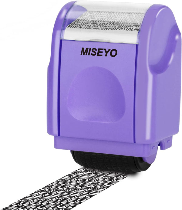 Miseyo Purple Identity Theft Protection Roller Stamps for Data Privacy, Anti-Theft Security Prevention