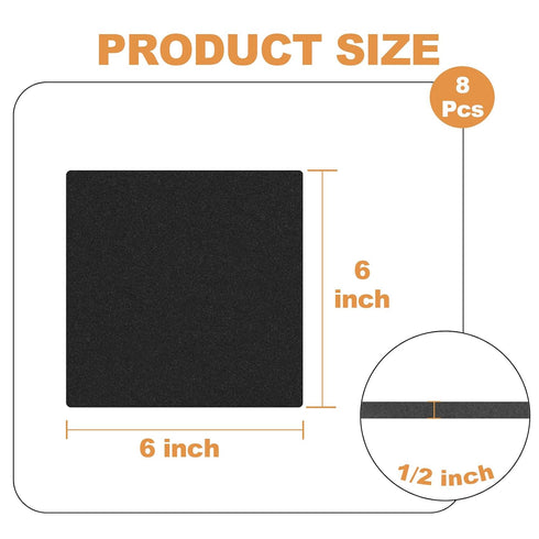 Storystore 8 Pcs Foam Padding Sheets, 6" x 6" x 1/2" Self Adhesive Closed Cell Foam