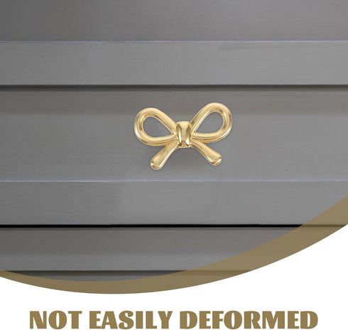 MALUGOGO Brass Bow Drawer Pulls Decorative Cabinet Handles Bronze Tone Bow-Shaped Door Handles for Shoe Cabinets