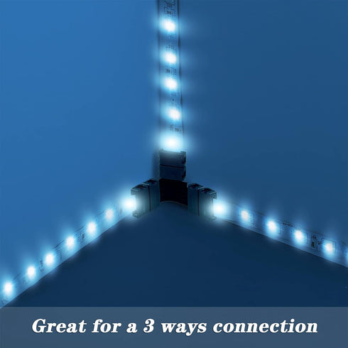 30 Pieces RGB LED Strip Connector Full Kit, 4 Pin 10 mm Gapless Solderless Adapter Extension