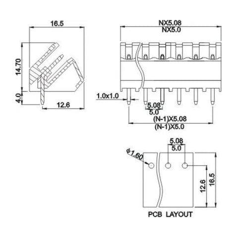 Oiyagai 10 Set 4-Pin 5.08mm Pitch Male Female PCB Screw Terminal Block