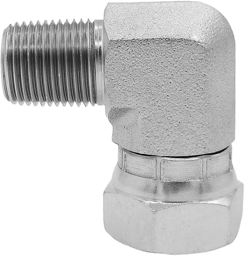 (2-PACK) 1501-06-08 Hydraulic Hose Adapter Fitting - 3/8" Male × 1/2" Female Swivel 90° Elbow