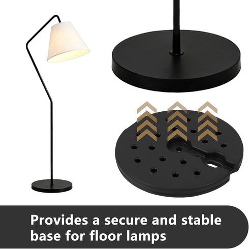 Generic 9.25 Inch Counterweight Plastic Lamp Base Weight, Round Floor Lamp Base Replacement Only, Heavy Duty for Table