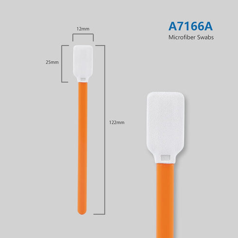4.8" Lab Swabs (100 pcs, Length/Swab Head Width =122 mm/12 mm, Flat Rectangular) Knitted Polyester Lint Free Swabs General Purpose Cleanroom Swab Sticks (A7166A)