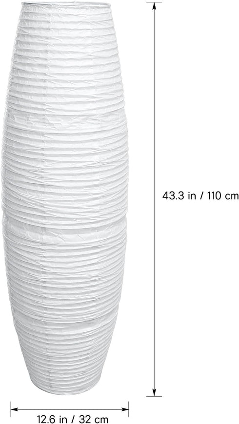 Kisangel Paper Floor Lamp Shade Replacement, Modern Tall Paper Lampshade for Living Room Bedroom, White Standing Lamp
