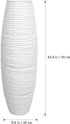 Kisangel Paper Floor Lamp Shade Replacement, Modern Tall Paper Lampshade for Living Room Bedroom, White Standing Lamp