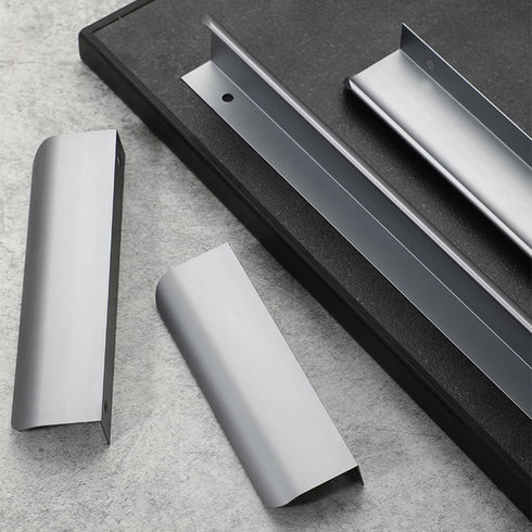 CHENCHEN96 2 Pack 500mm) Gray Bookcase Handles Invisible Bedside Table Handles Aluminum Alloy Kitchen Cabinet Handles