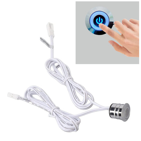 MUNEFE Blue LED Touch Switch, LED Light Touch Switch, DC Light Switch Touch for LED Cabinet Lights, Entrances