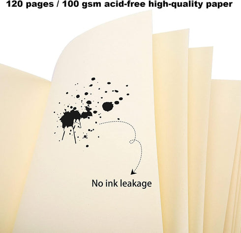 EOOUT 3pcs Blank Notebook, 120 Sheets Hardcover Sketchbook, 100gsm Paper, 5.6 x 8.2in Journal for Drawing, Art,