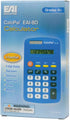 EAI Education CalcPal EAI-80 Basic Solar Calculator, Dual-Power for School, Home or Office, Blue - Set of 10