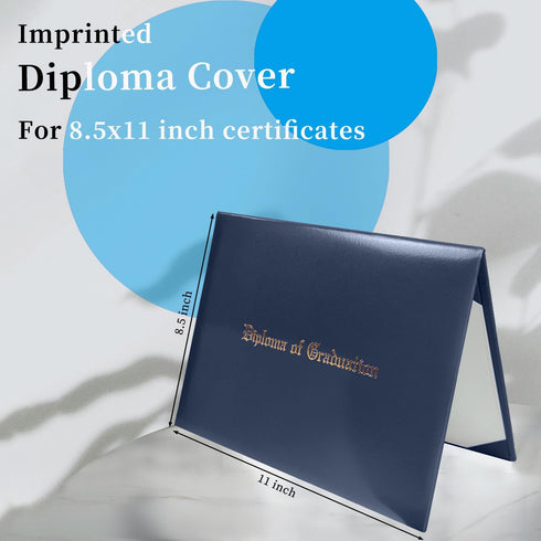 Diploma Cover 8.5x11 Inch - Leather Graduation Certificate Holder, Navy Blue, 1 Pack