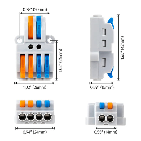 GKEEMARS 10 Pcs Lever Wire Connectors, Quick Wiring Cable Connector Push-in Terminal Block
