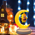 EUBUY Decorative Table Lamp, Moon Lamp, Christmas Half Moon Lamp Decoration, Santa Claus Half Moon Table Light Tree