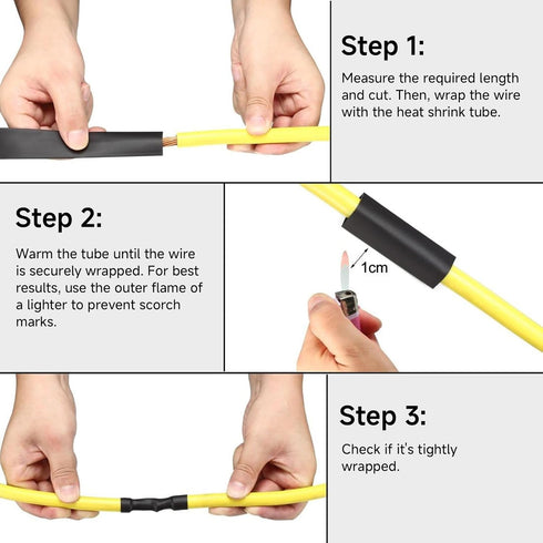 OLIREXD 3:1 Waterproof Heat Shrink Tubing - Adhesive-Lined Wire Wrap Tube Insulation for DIY (Dia 1.6"(40mm))