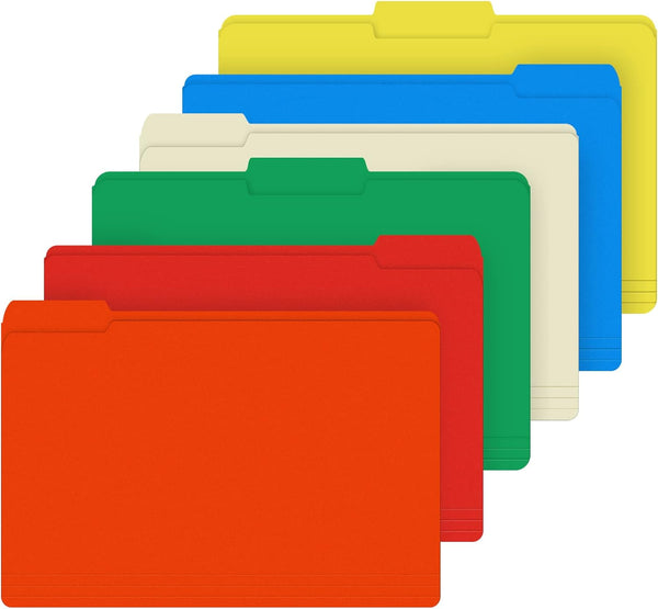 HERKKA 120 Pack File Folder, 1/3 Cut Tab Colored File Folders for Office and Classroom Use, Letter Size, Assorted Colors