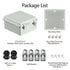 LeMotech Electrical Box, IP67 Waterproof Hinged Cover Junction Box, ABS Plastic Enclosure with Mounting Plate, Grey