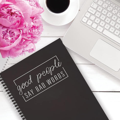 Softcover Bad Words Funny Spiral Notebook/Journal, 8.5" x 11", 120 College Ruled Pages, Durable Gloss Laminated Cover,