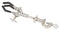 EISCO 3-Finger Lab Clamp with Bosshead Holder for Lab Stand Rod - PVC Coated Prongs, Beaker Holder