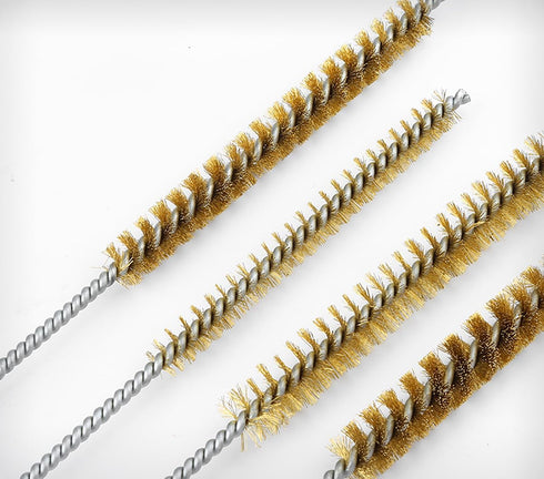 7pcs Brass Wire Tube Brush Set, 11-Inch Long Brushes for Deep Cleaning Metal, Pipes, Bottles, Gold