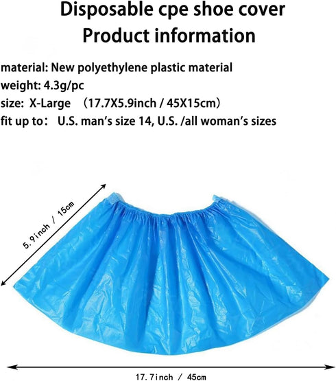 X-Large Disposable Shoe Covers, Waterproof Dust Proof Boot Cover Protectors (100, 50 Pairs)