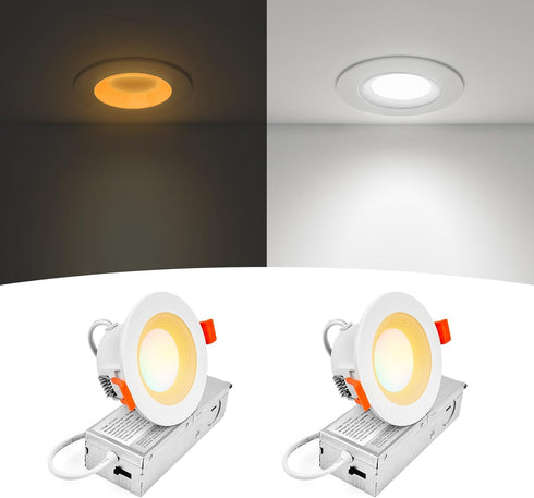 3 Inch Anti-Glare Recessed LED Lights with Night Light, Deep Baffle Downlight,