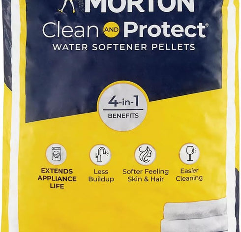 MYNERK 40 LB (3), Morton Clean and Protect Water Softener Salt Pellets, Bag White