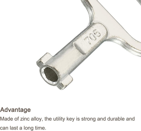 PATIKIL Key Shape Socket Spanner Key, 3 Pack Electrical Cabinet Gas Water Meter Switch Key for 0.45"x0.2" Panel Lock,