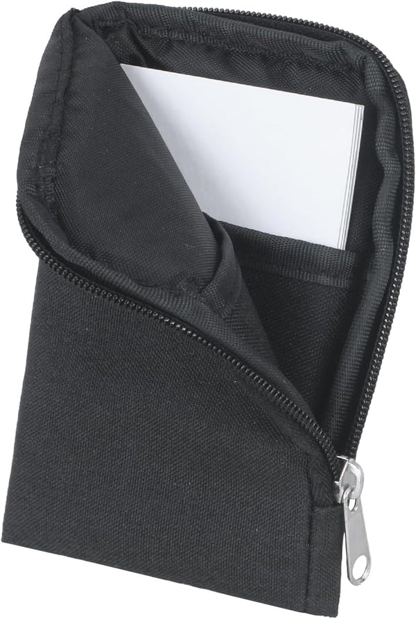 Business Card Holder Case with Zipper Pocket, Wallet for Men or Women, Black Business Card Carrier