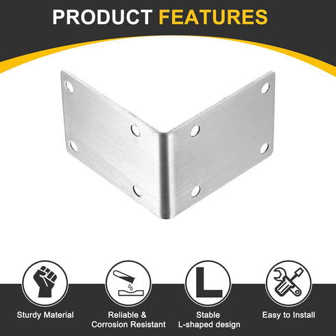6Pcs 2.76"x2.76"x1.89" (70x70x48mm, uxcell L-Shaped Brackets Corner Brace, Corner Bracket Shelf Bracket Right Angle