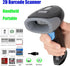 Treamvp 2D 2000mAh 1D 2D Wireless Barcode Scanner, Bluetooth QR Code Reader with Battery, Handheld Bar Codes Reader